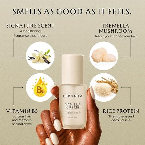 Lebanta Hair Perfume for Women - Odor Eliminator Oil Hair Spray & Body Mist Set - Travel Size Fresh Hair Mist Fragrance Hair Care Gift for Girls, Woman & Teen - 60mL (Vanilla Creme) thumbnail 3