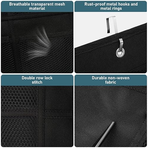 HARBULE 24 Large Pockets Upgraded Over the Door Shoe Organizer, Enhanced Hanging Solution Holder Closets, Shoe Cabinets for Everyone thumbnail 6