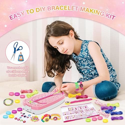 Dpai Friendship Bracelet Making Kit for Girls,DIY Arts and Crafts Toys,Jewelry String Maker Kit,The Best Birthday Gifts Ideas for Girls 6 7 8 9 10 11 12+ Years Old（Pink） thumbnail 6