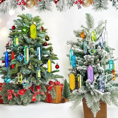 HDCRYSTALGIFTS Set 7 Crystal Sun Catcher Prisms, AB Colored Suncatcher Crystals Indoor Window Hanging Ornaments Rainbow Maker Prisms for Home Garden Decor thumbnail 8