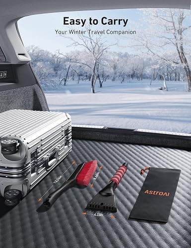 AstroAI 27" Snow Brush and Ice Scrapers for Car Windshield, Detachable Snow Scrapers with Ergonomic Foam Grip for Cars, Trucks, SUVs (Heavy Duty ABS, PVC Brush, Red) thumbnail 6