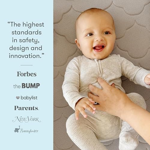 Newton Baby Crib Mattress and Toddler Bed - Ultra-Breathable Proven to Reduce Suffocation Risk, Washable Core & Cover, 2-Stage, Plush 5.5" Thick- Moonlight Grey thumbnail 4