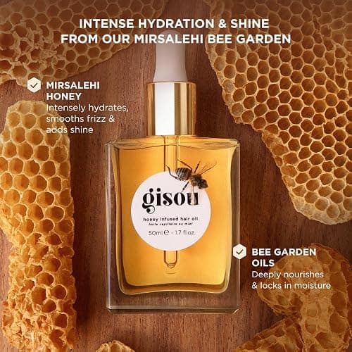 Gisou Honey Infused Hair Oil - Hydrating & Frizz Control Treatment with Mirsalehi Honey, Adds Shine & Heat Protectant for All Hair Types, 1.7 Fl Oz thumbnail 3