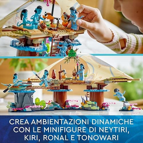 LEGO Avatar La Casa Corallina di Metkayina, Scene di Pandora con Villaggio, Canoa e Minifigure di Neytiri e Tonowari dal Film La Via dell'Acqua 75578 thumbnail 7