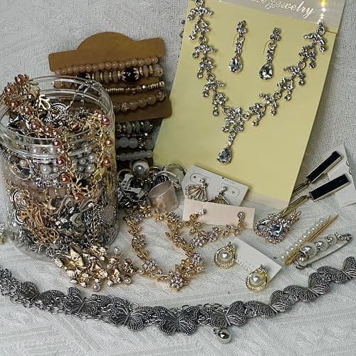 Mystery Jewelry Jar for Women, Gothic Witchy Vintage Jewelry Gift Set(Goth Boho Mixed Punk Everyday Necklaces,Earrings, Rings,Bracelets/Bangles),Unique Alternative Fashion Romantic Cute Present for Her thumbnail 5