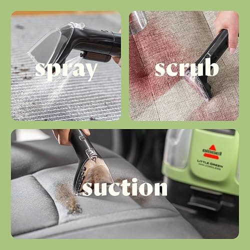 BISSELL Little Green Mini Cordless Portable Carpet and Upholstery Deep Cleaner, Car/Auto Detailer, with HydroRinse Self-Cleaning Tool and 4" Tough Stain Tool, 4015 thumbnail 4