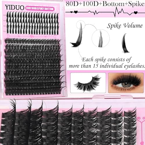 YIDUO 6 Styles Mix Lashes Clusters Kit 3 Box Cluster Lash Book Kit with 2X Bond&Seal 1520Pcs 100D/200D/300D Volume Individual Eyelash Extension Gift Packs for Beginners. DIY at Home Easily thumbnail 3