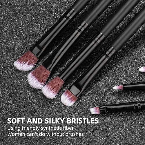Makeup Brushes BS-MALL Premium Synthetic Foundation Powder Concealers Eye Shadows Makeup 14 Pcs Brush Set, Rose Golden, with Case (Black) thumbnail 6