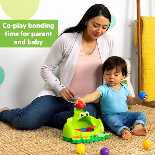 Bright Starts Poppin' Ball Frog Ball Play Toy, Launching, Bouncing & Ramp Racer Toy, Crawl and Chase, Unisex, 6 Months+ thumbnail 2