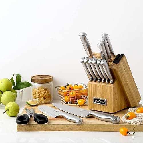 McCook® Knife Sets,German Stainless Steel Knife Block Sets with Built-in Sharpener thumbnail 8