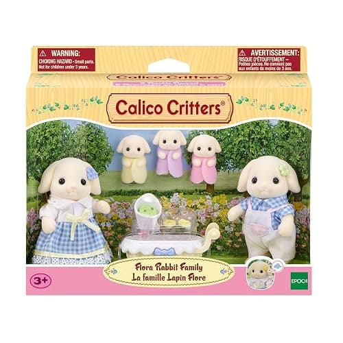 Calico Critters Flora Rabbit Family - Set of 5 Collectible Doll Figures for Children Ages 3+ thumbnail 3