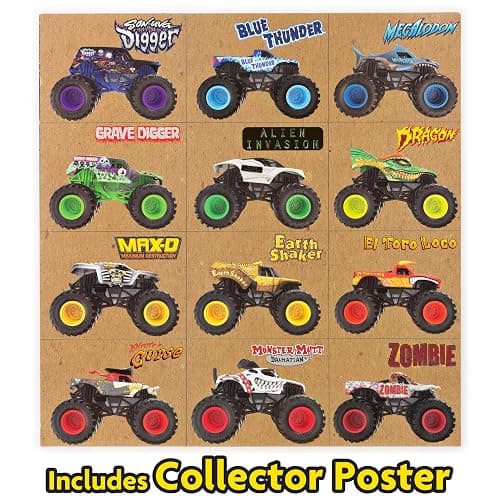 Monster Jam, Official 12-Pack of 1:64 Scale Die-Cast Monster Trucks for Boys and Girls, Kids Toys for Ages 4-6+, Amazon Exclusive thumbnail 3