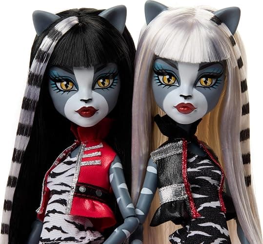 Monster High Boo-riginal Creeproduction Doll 2-Pack, Meowlody and Purrsephone Collectible Reproductions with Doll Stands and Diary thumbnail 4