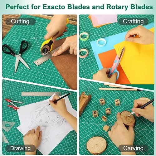 Density-upgraded 24" x 36" Large Self Healing Sewing Mat, Idemeet Rotary Cutting Mat 5-Ply Cut Board for Crafts Hobby Project, Scale Size 24" x 36", A1, Green thumbnail 6