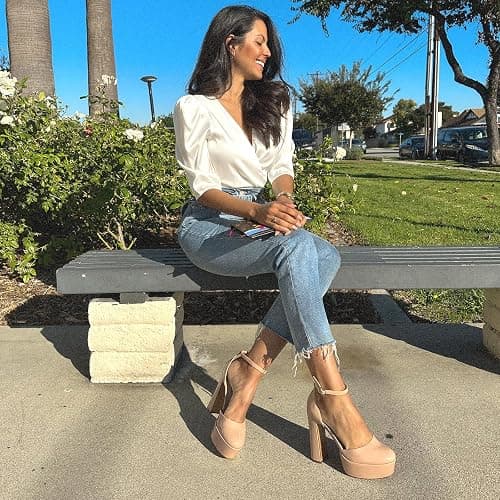 JENN ARDOR Women's Platform Heels 5 Inch Chunky High Heel Pumps Block Heels 1.7 Inch Platform Ankle Strap Closed Toe for Dress Wedding Party Pumps thumbnail 2