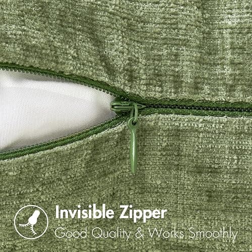 MIULEE Soft Chenille Lumbar Throw Pillow Covers Sage Green 12x20 Pack of 2 | Modern Home Decor, Classic Decorative Pillows, Solid Dyed Cases, Boho Couch Cushion Covers for Sofa Bed Living Room thumbnail 4