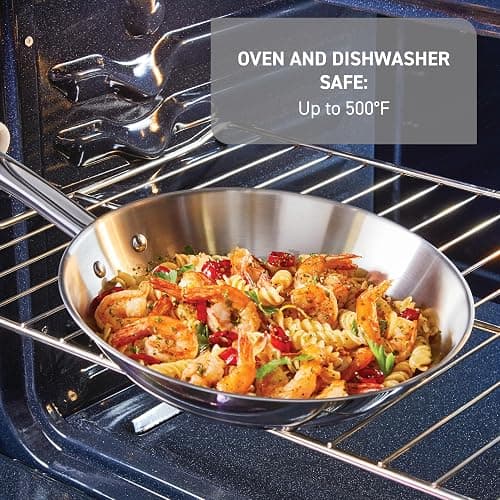 T-fal Stainless Steel Cookware Set, 11 Piece, Induction Cookware, Oven Safe to 500°F, Kitchen Cooking Set w/Fry Pans, Pots and Pans, Dutch Oven, Saucepans, Kitchen Essentials, Silver thumbnail 8