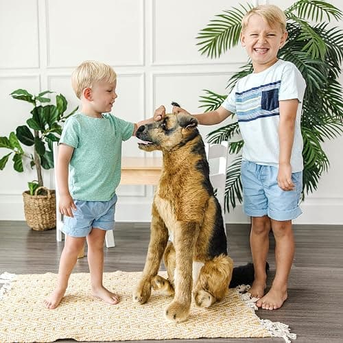 Melissa & Doug Giant German Shepherd - Lifelike Stuffed Animal Dog (Over 2 feet Tall) thumbnail 2