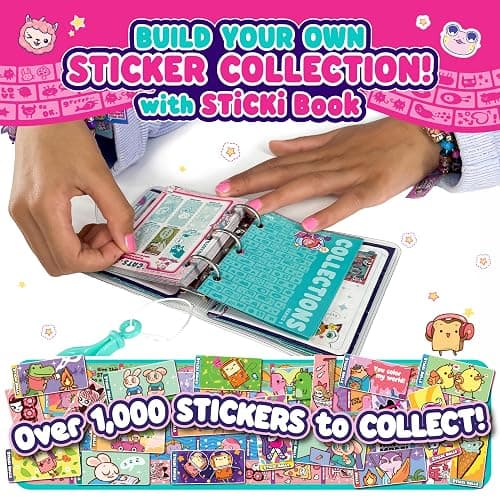 Sky Castle STICKI Rolls Sticki Book - The Original Wearable Shareable Toy Sticker Bracelet + Collection Book | Includes 120 Mini Stickers | Over 1000 Fun Sticker Designs to Collect! (Series 1) thumbnail 3