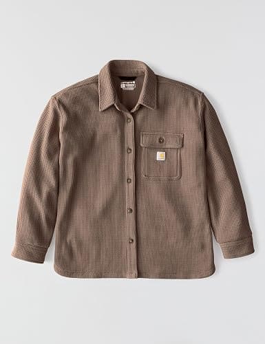 Carhartt Women's Oversized-fit Heavyweight Waffle Knit Shirt thumbnail 5