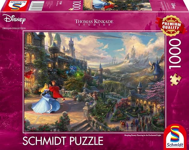 Schmidt 57369 Thomas Kinkade, Disneys Sleeping Beauty Dancing in The Enchanted Light, Puzzle da 1000 Pezzi thumbnail 4