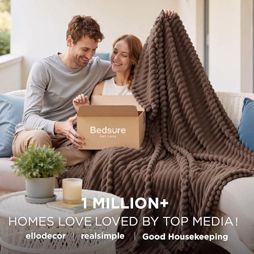 Bedsure GentleSoft Fondue Fudge Fleece Blanket for Couch - Cozy Soft Blankets for Women, Cute Small Throws for Girls, 50x60 Inches thumbnail 4