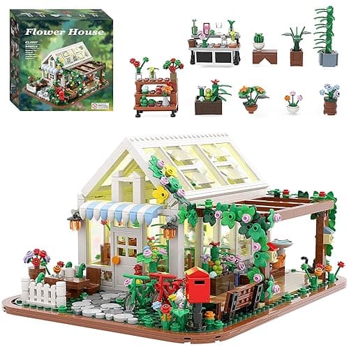 Flower House Building Set Toy with Led Light,Birthday Gifts for 6+ Girls Adult,Compatible with Lego(948 Pieces)