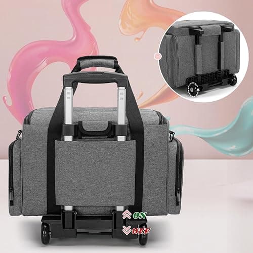 LUXJA Rolling Nail Polish Organizer Holds 90 Bottles and a Nail Lamp, Rolling Nail Polish Case with a Detachable Dolly and 3 Removable Cases (Patented), Gray thumbnail 8