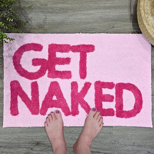 New Mungo Get Naked Bath Mat Pink - Hot Pink Bathroom Rug, 31" x 20" thumbnail 2