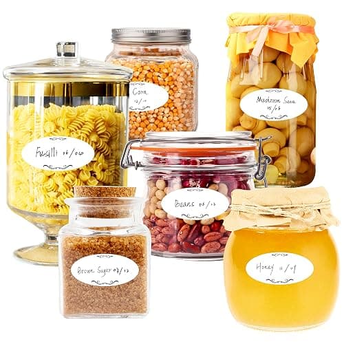 500 Removable Freezer Pantry Canning Labels Set Water Oil Resistant with Perforation Line for Food Containers Jars Kitchen Restaurant Storage Organization thumbnail 6