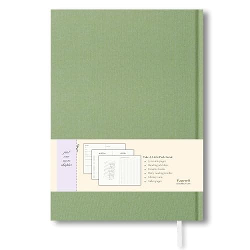 Paperell Reading Journal - 52 Reviews - Book Journal Gift for Book Lovers - Review, Log & Track Your Reading - Avid Readers Accessories - Linen Hardcover - Sage Green thumbnail 9