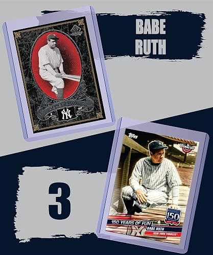 Babe Ruth (5) Assorted Baseball Cards Gift Pack - New York Yankees thumbnail 3