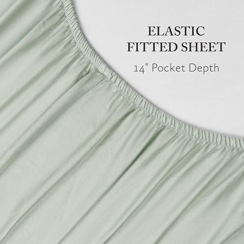 Jessica Simpson Blissful Dreams 100% Sateen Cotton Sheet Set 4-Piece Full Sea Foam Green - Sea Foam Green - Full - 4 Piece Set thumbnail 5