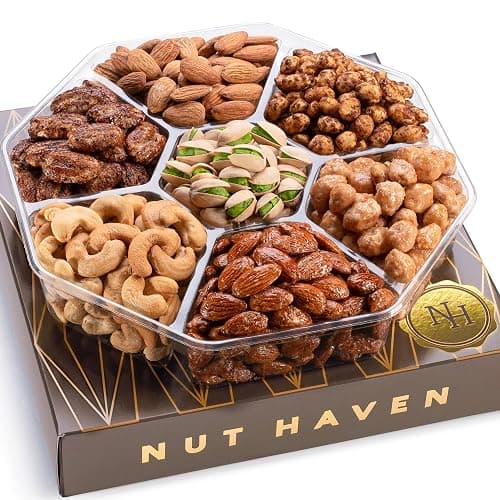 Holiday Christmas Nuts Gift Basket - Assortment of Sweet & Roasted Salted Gourmet Nuts - Assorted Food Gift Box for Christmas, Holiday, Family, Sympathy, Men & Women. thumbnail 2