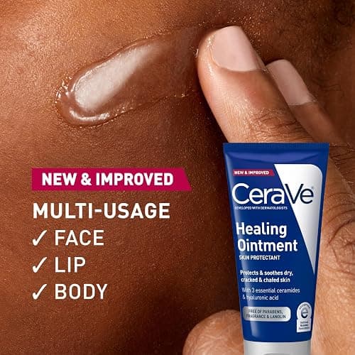 CeraVe Healing Ointment, Hydrating Skin Protectant With Petrolatum, Hyaluronic Acid & Ceramides, Face & Body Skin Barrier Repair For Cracked, Chafed, Dry Skin, Fragrance Free & Lanolin Free, 5 Oz thumbnail 7