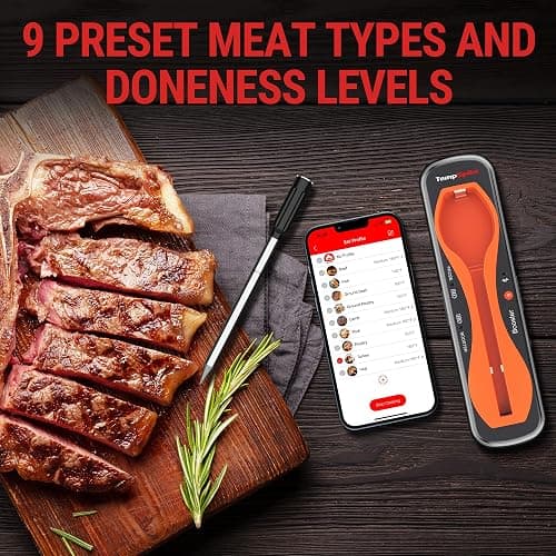 ThermoPro TempSpike 500 ft Wireless Meat Thermometer Digital, Bluetooth Meat Thermometer Wrieless for Beef Lamb Chicken Turkey, Smoker Acccessories for Rotisserie Sous Vide BBQ Oven Air Fryer thumbnail 7