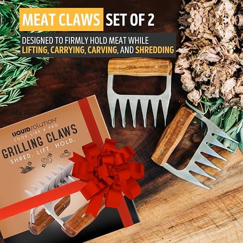 Premium 18/8 Stainless Steel Meat Shredder Claws with Wooden Handles – Effortlessly Shred, Pull & Serve Pork, Turkey, Chicken & Brisket – Perfect BBQ Gift Idea thumbnail 6