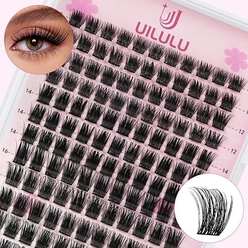 Uilulu Lash Clusters 10-18mm Natural Lashes Clusters D Curl False Eyelash Clusters DIY Eyelash Extensions Individual Cluster Lashes (U08 Lashes Only) thumbnail 3