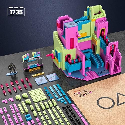 MEGA Squid Game Action Figure Building Toy The Staircase with 1707 Pieces, Motion and Poseable Figure, for Collectors, HYL45 - Pink - Squid Game thumbnail 3