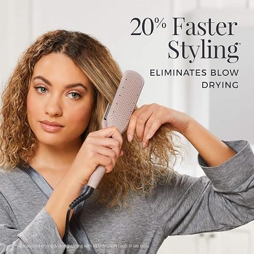 Remington Wet2Straight Hair Straightener / Flat Iron, 450°F Salon High Heat, 1 3/4" Inch plates, Mauve thumbnail 3