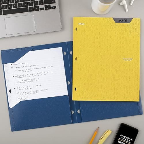 Five Star 2-Pocket Folder, Plastic Folder with Stay-Put Tabs, Fits 3-Ring Binder, Holds 8-1/2" x 11" Paper, Harvest Yellow (333420K-ECM) thumbnail 2