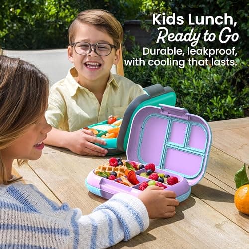 Bentgo Chill Kids Leakproof Lunch Box - 4-Compartment Bento Box with Built-In Ice Pack, 3.3 Cup Capacity, BPA-Free, Microwave & Dishwasher Safe Tray, Ages 3–7 (Vivid Orchid) thumbnail 5