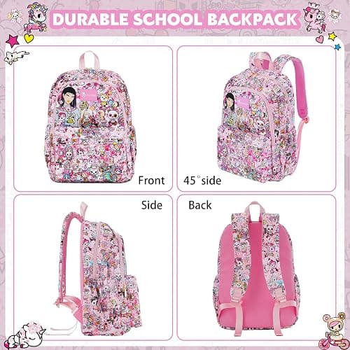 Tokidoki Unicorno Backpack Daily Shoulder Bag Large Capacity Portable Travel Backpack Casual Daypack Cartoon Travel Bag (Hanami Picnic) thumbnail 8