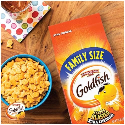 Goldfish Crackers, Flavor Blasted Xtra Cheddar Crackers, Family Size, 10 Oz Bag thumbnail 6