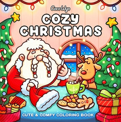 Cozy Christmas: Coloring Book for Adults and Kids (Cozy Spaces Coloring) - Image 1
