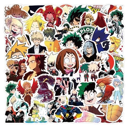 50pcs My Hero Academia Stickers for Kids, Cute Anime Cartoon Waterproof Vinyl Decal for Teen Girl Adult Notebook Laptop Water Bottle Skateboard Guitar Travel Case Phone Bike - Image 1
