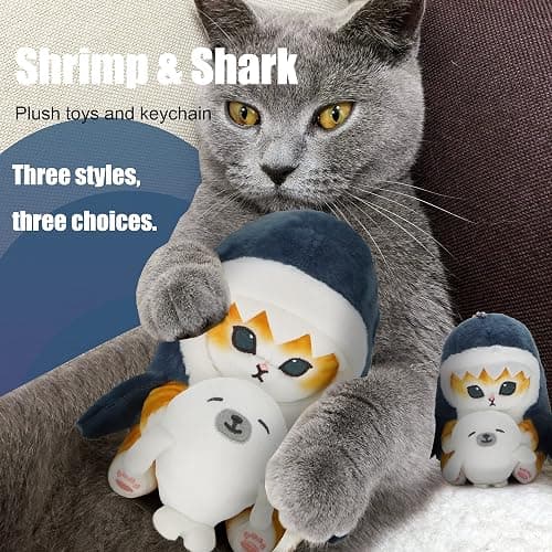 CNAANA Kawaii Shark Cat Plush Toy Stuffed Animal Doll, Soft Pillow for Boys & Girls (Seal cat, 20cm/7.8in) thumbnail 5