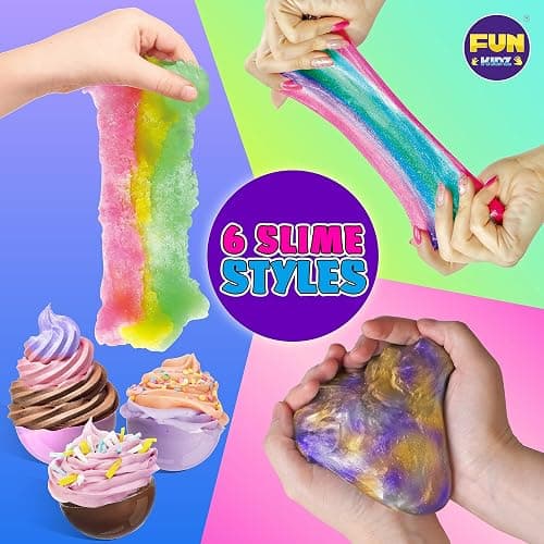 Big 25 Variety Slime Balls Party Favors for Kids, FunKidz 5.5cm Ball Size Bulk Premade Slime Pack Toys for Boys Girls 6-12 with Galaxy, Butter, Cloud, Unicorn, Mermaid, Glow, Clear Slimes thumbnail 6