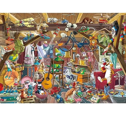 CREAFOMIFE 1000 Piece Jigsaw Puzzle for Adults, Hard Difficult Challenging Large Puzzle, Gift for Adult Puzzle Lovers Attic on Scenes (27.5 x 20 Inches) - Image 1