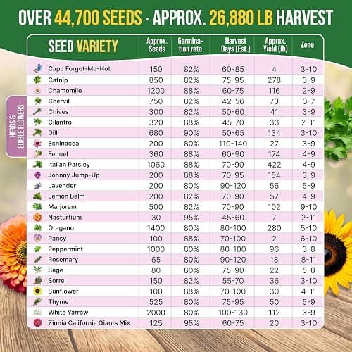 75 Medicinal & Tea Herb Seeds Variety Pack, Garden Seed Starter Kit - Over 47,380 Non-GMO Heirloom Seeds for Planting Herbs and Vegetables, Seed Box with Gardening Supplies, Gardening Gifts thumbnail 6